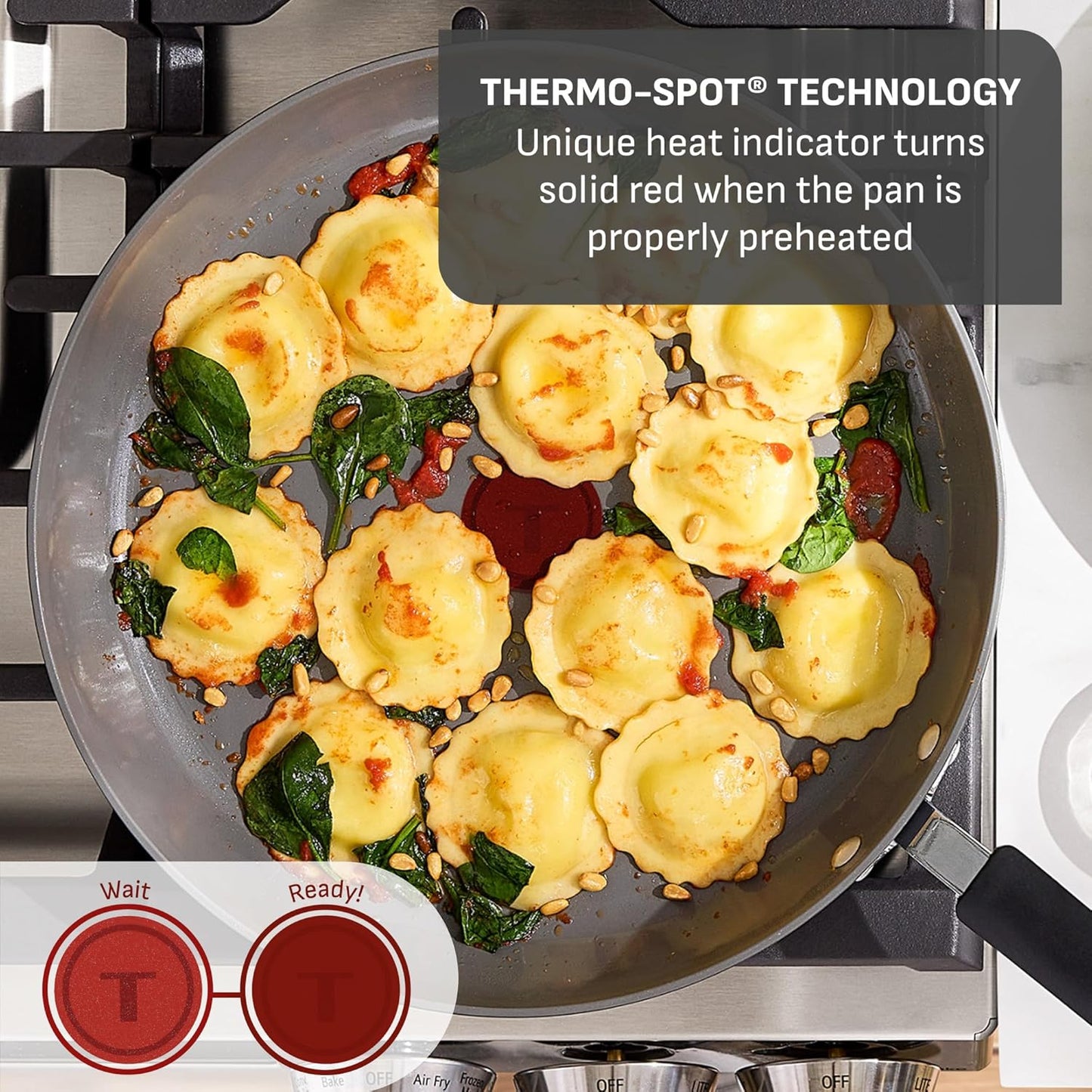T-Fal Ultimate Hard Anodized Cookware Set - 12-Piece Ceramic Nonstick, Oven Safe Up to 400°F, Stone Finish