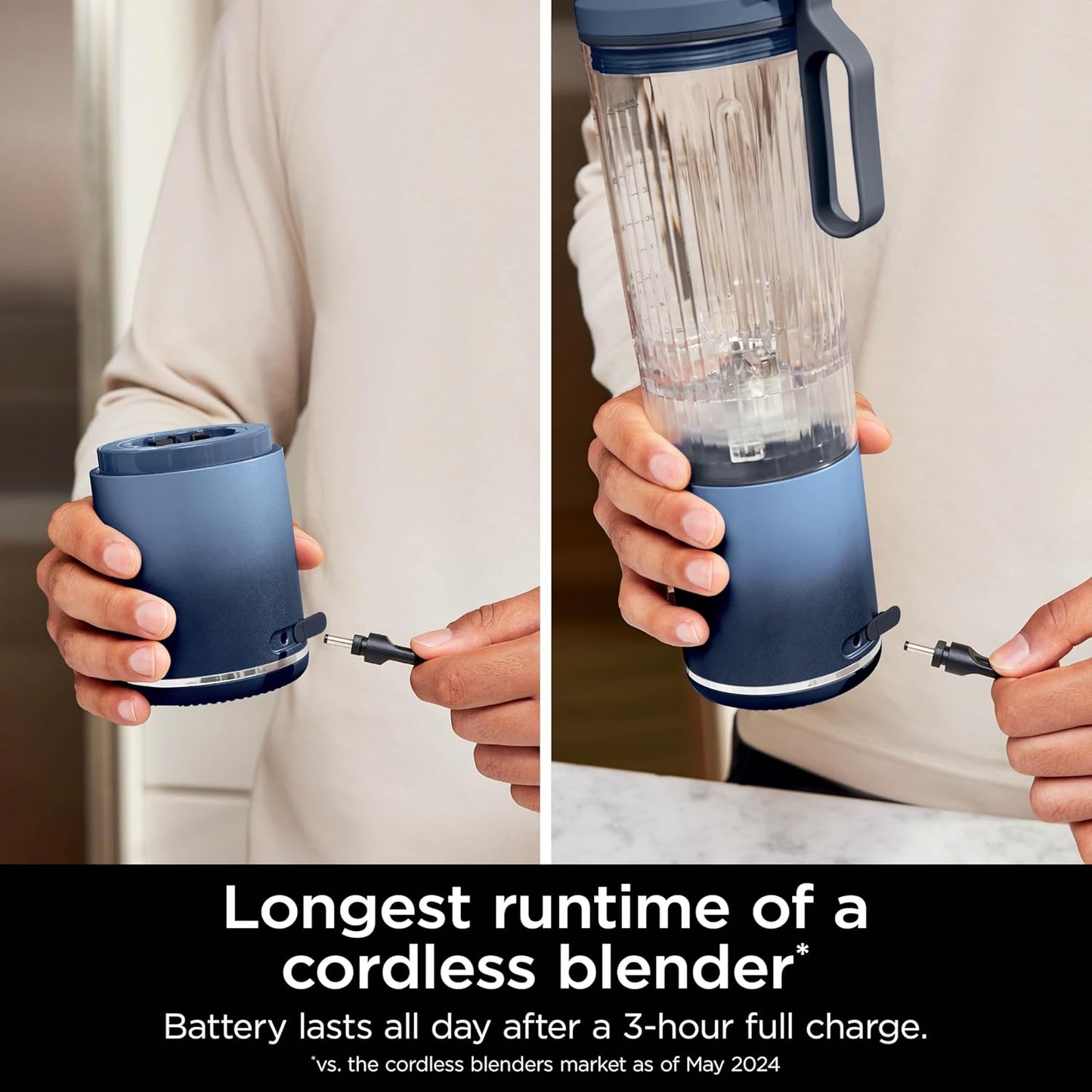 Ninja BC251NV Blast Max Personal Cordless Blender - Smoothies & Ice Crush, 22 oz. Navy Vessel - Certified Refurbished