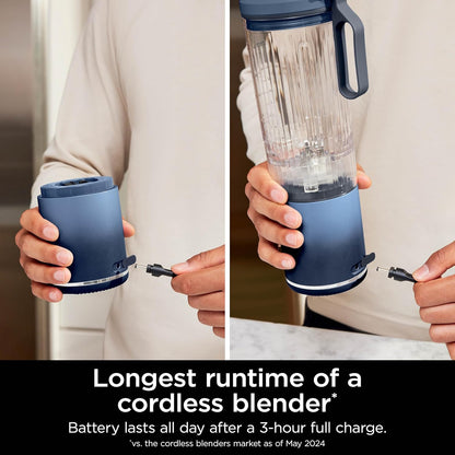 Ninja BC251NV Blast Max Personal Cordless Blender - Smoothies & Ice Crush, 22 oz. Navy Vessel - Certified Refurbished