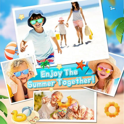 GKTZ Kids Sunglasses - UV 400 Protection Neon Party Favors for Boys & Girls | 16 Pack