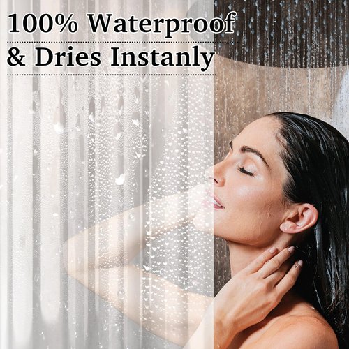 NICETOWN Shower Curtain Liner 70x72, Clear Shower Curtain with 12 Stainless Hooks & 3 Magnets, Premium Heavy-Duty PEVA Waterproof & Non-Toxic Material Bathroom Accessories with Grommets, 1 Panel