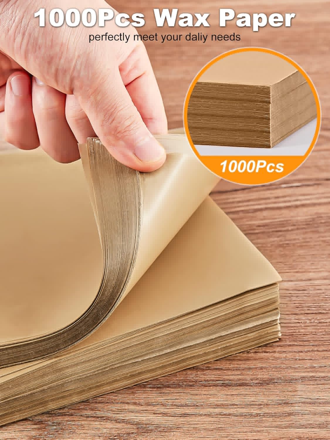 SMARTAKE Wax Paper - 6 x 6 Inches Non-Stick Hamburger Patty Paper | 1000 Pcs for Food Wrapping & Parties