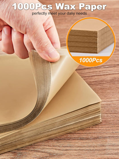 SMARTAKE Wax Paper - 6 x 6 Inches Non-Stick Hamburger Patty Paper | 1000 Pcs for Food Wrapping & Parties