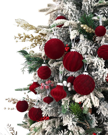 Velvet Christmas Ornaments Set 25pcs 2.36