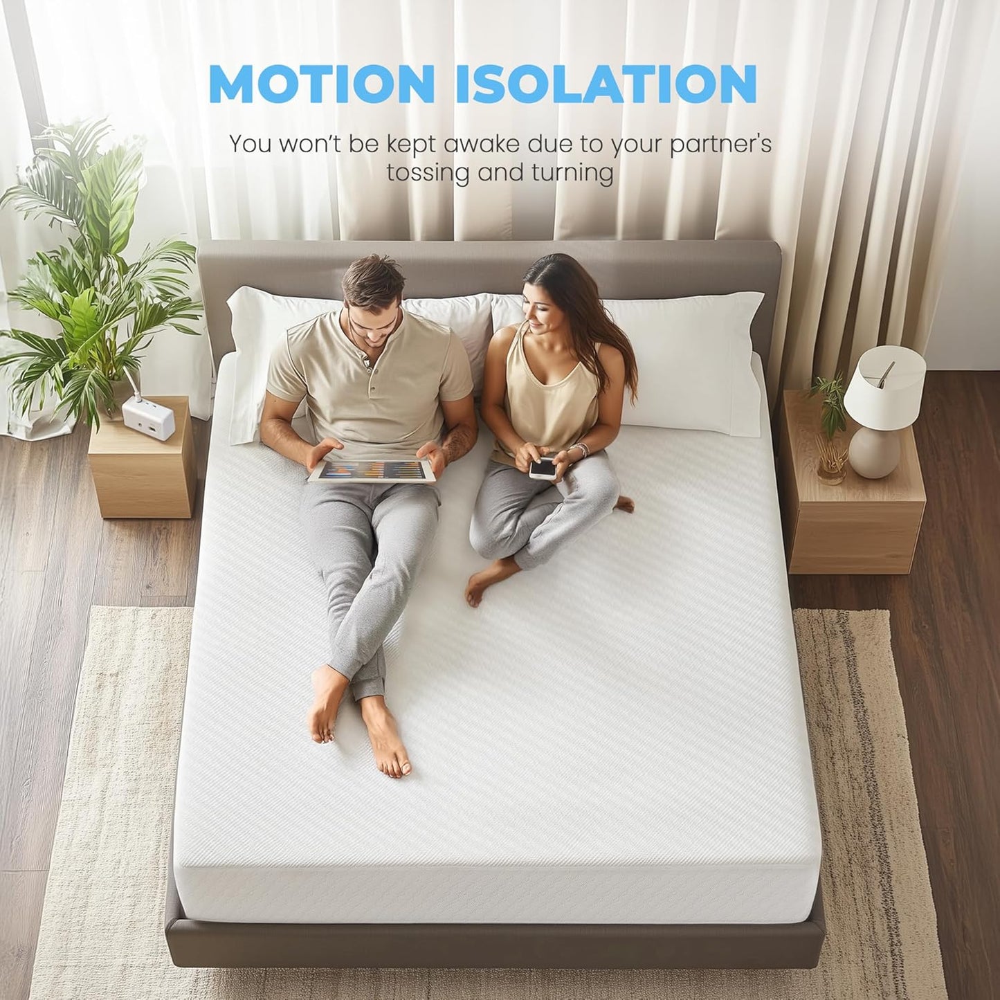 Neo Sleep 10 Inch King Cooling Gel Memory Foam Mattress - Medium Firm, Pressure Relief, CertiPUR-US Certified