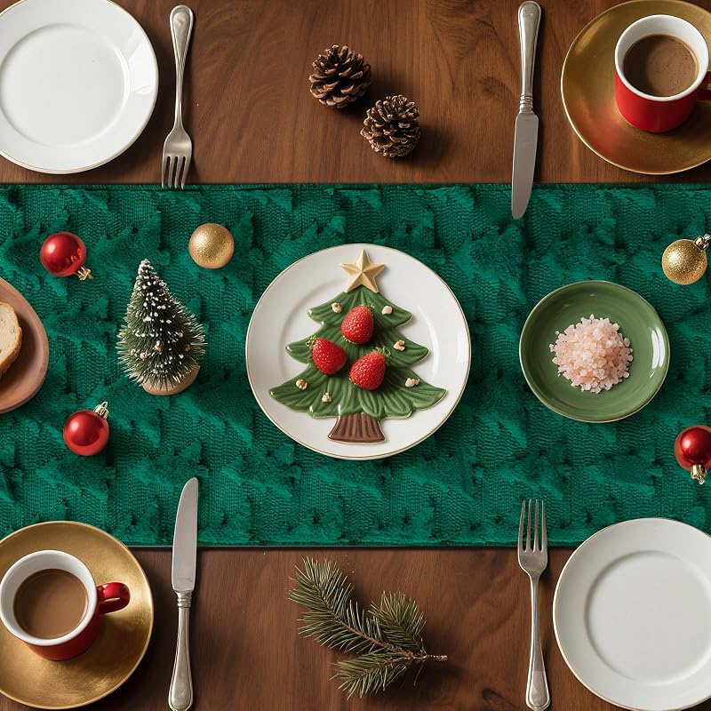 Artscope Christmas Tree Table Runner 13x72 Inches - Green (Variation: Green Tree+13" x 72")