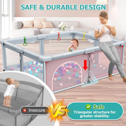 Skiennix Baby Playpen - Foldable Large Portable Safety Area for Toddlers | Indoor/Outdoor (71" × 59")