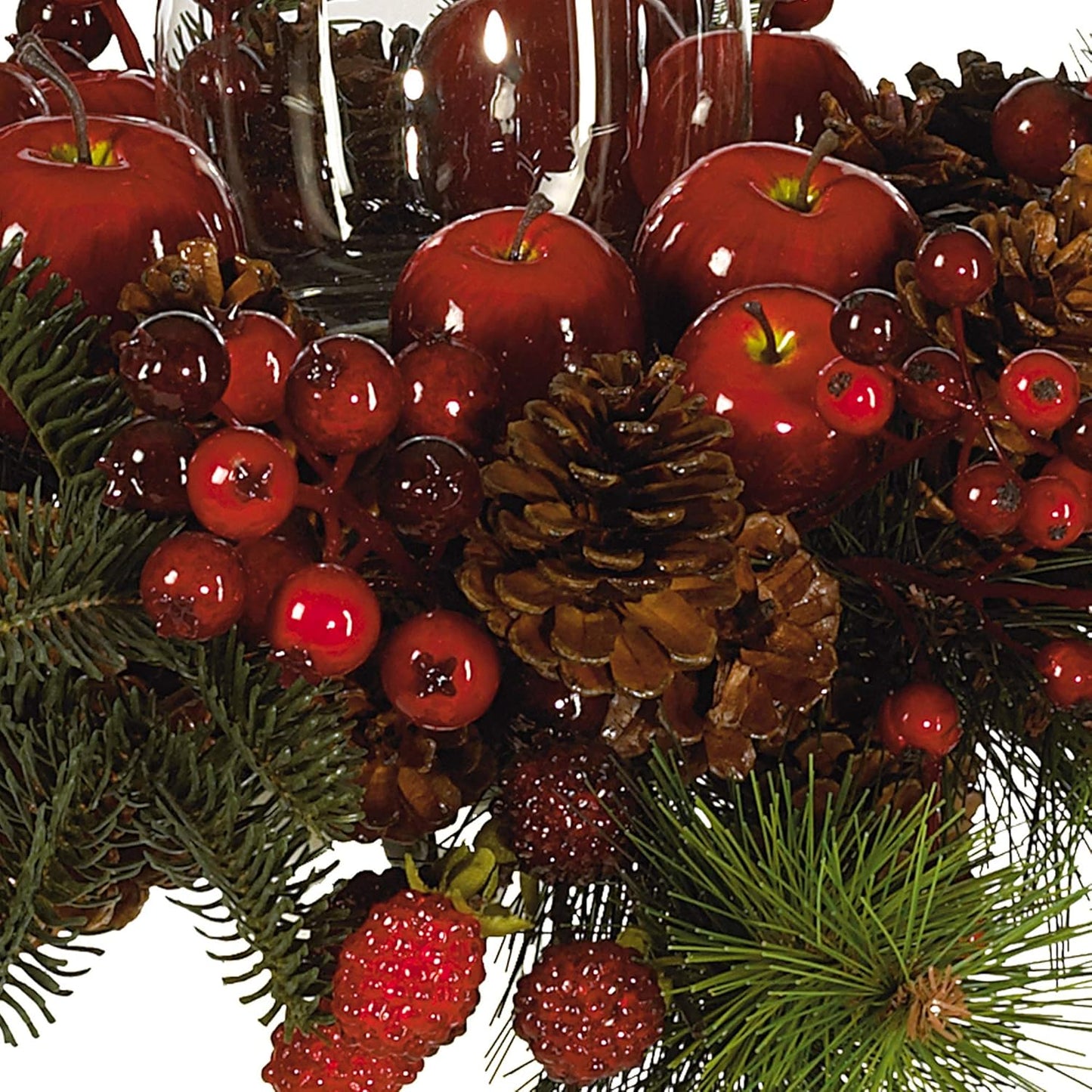 Nearly Natural Candleabrum | Holiday Red Decor - 17.5" x 8.5" x 17.5" Perfect for Festive Settings