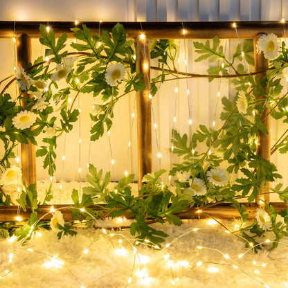 Skiennix 33FT 100LED Warm White Fairy Lights - Battery Operated, Waterproof String Lights for Indoor/Outdoor Use | Perfect for Christmas, Weddings, and Parties
