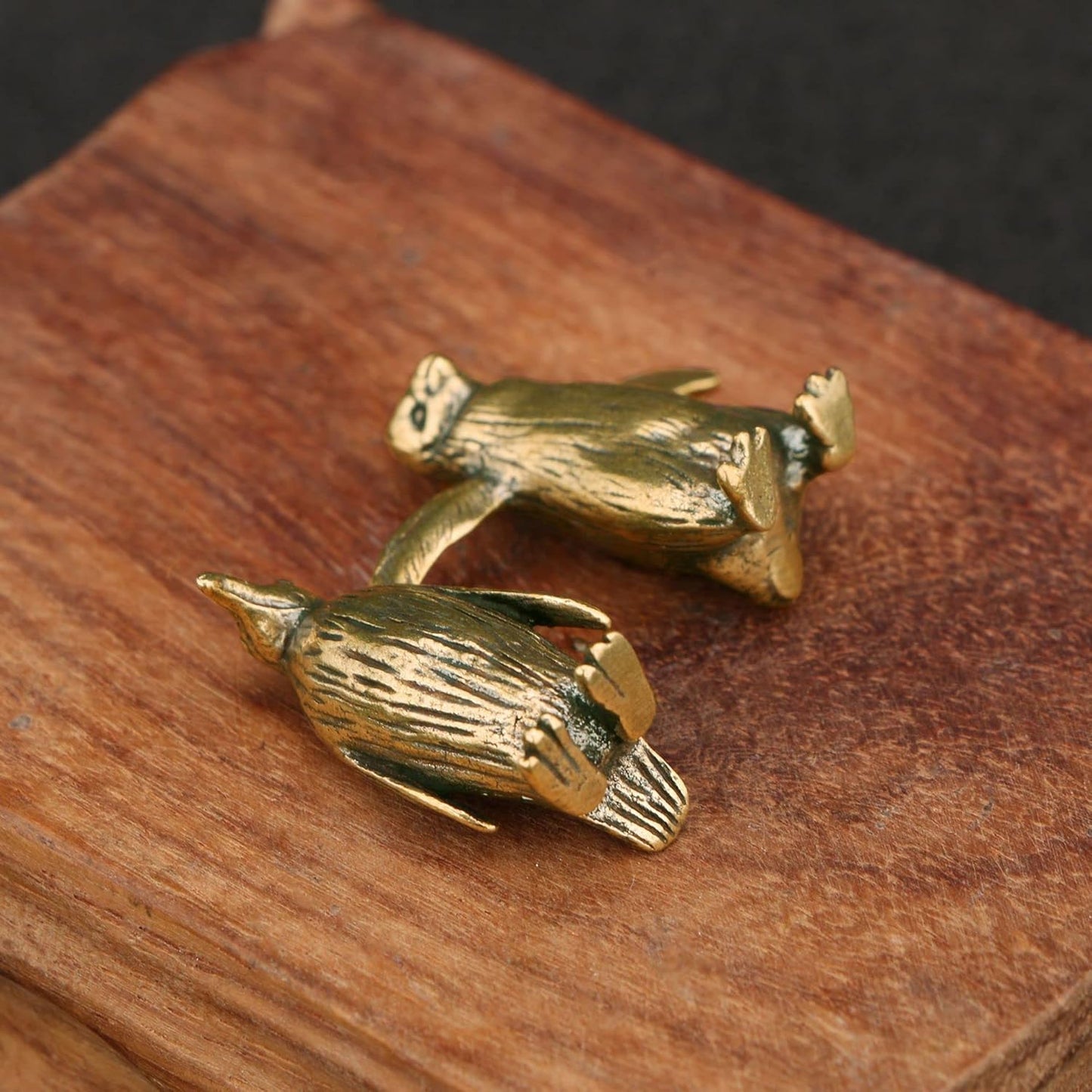 Skiennix Brass Penguin Statue - Charming Ocean-Inspired Décor | Set of 2 for Feng Shui Collection