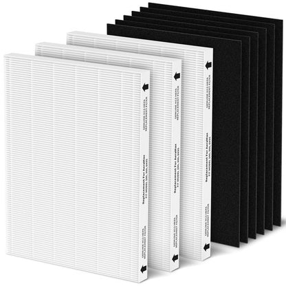 3 Sets AeraMax 300 HEPA Filter Replacement Compatible with Fellowes AeraMax 290/300/200/DX95 Purifier, HF-300/AP-300PH, Part# 9287201, 3 True Hepa Filters + 6 Activated Carbon Pre-filters