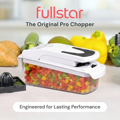 Fullstar Pro Chopper - 9-in-1 Vegetable Chopper & Spiralizer with Container | Silver Kitchen Essential