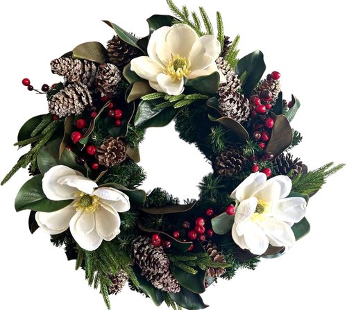 Happy Holiday | Handcrafted Artificial Floral Wreath - Year-Round Decorative Accent for Indoor & Outdoor Use