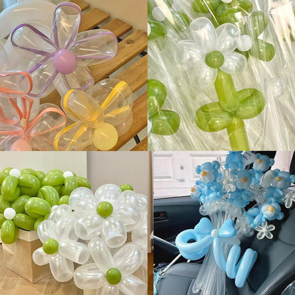 PIGETALE 100Pcs Clear 260 Latex Balloons - Transparent Twisting Balloons for Animal Modeling & Party Decor