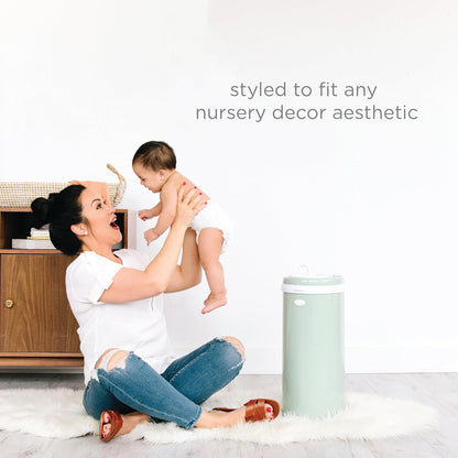 Ubbi Steel Diaper Pail - Odor Locking Design, No Special Bag Needed | Award-Winning Sage Green