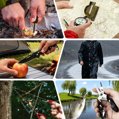 2025 Survival Kit Advent Calendar for Men - 33-Piece Outdoor Gear for Camping, Fishing & Hunting