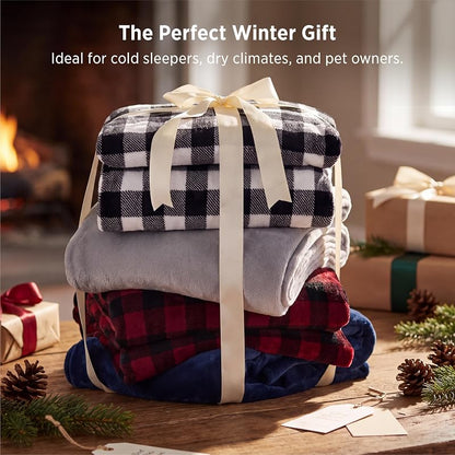 Bedsure Buffalo Plaid Fleece Sheets - Queen, 220 GSM, Anti-Static, 16" Deep Pocket