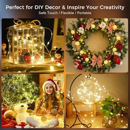 Fairy Lights - 33Ft Battery Operated 100 LED Twinkle Lights with Remote & Timer | Waterproof for Weddings & Decor