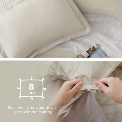 Bedsure Duvet Cover Oversized King Size - Only Includes 1 Duvet Cover (120"x98"), Hotel Luxury Soft Double Brushed All Season Bedding, Zipper Closure, Linen (No Comforter, No Pillow Shams)