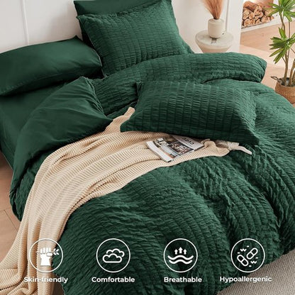 HYMOKEGE Emerald Green California King Comforter Set - 7-Piece All-Season Luxury Bedding Ensemble