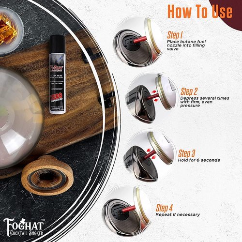Foghat Culinary Butane Fuel Refill - 60ml Canister for Kitchen Smoking Torches | Food Grade, Ultra Refined