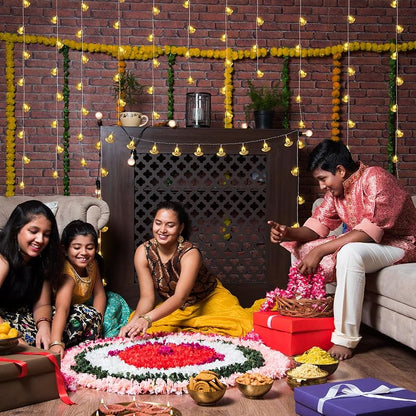 3 Pack 20 ft Diwali String Lights with 30 Warm White LEDs