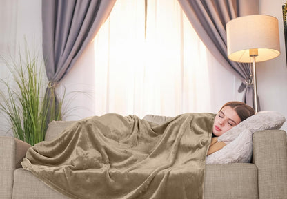 Utopia Bedding Fleece Blanket - Luxury Soft Microfiber Twin Size Camel (60x80 Inch) - Anti-Static 300GSM