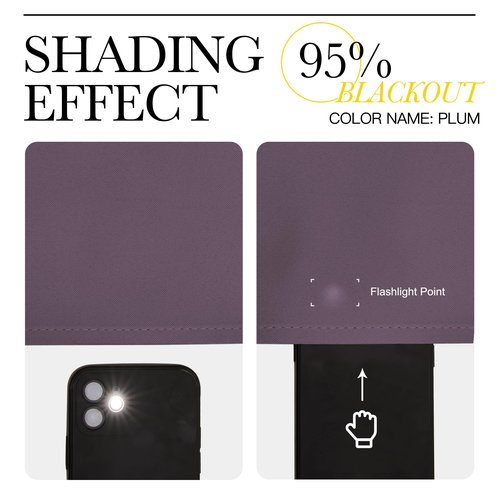 NICETOWN Plum Curtains and Drapes for Living Room - Extra Long Room Darkening Thermal Insulated Solid Window Blackout Draperies (Plum, 1 Pair, 52 x 95-Inch)