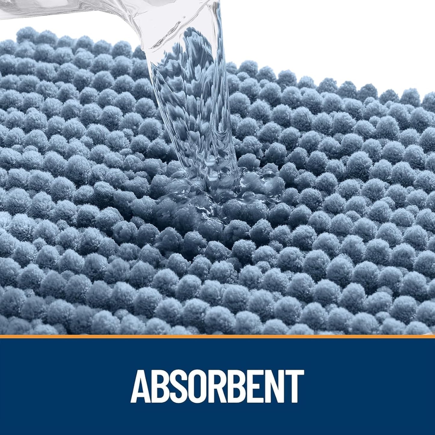 OLANLY Dog Door Mat - Ultra Absorbent Chenille Mud Doormat | Non-Slip & Washable 24x16, Airy Blue