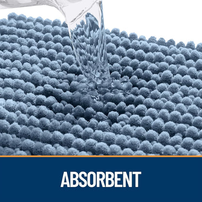 OLANLY Dog Door Mat - Ultra Absorbent Chenille Mud Doormat | Non-Slip & Washable 24x16, Airy Blue