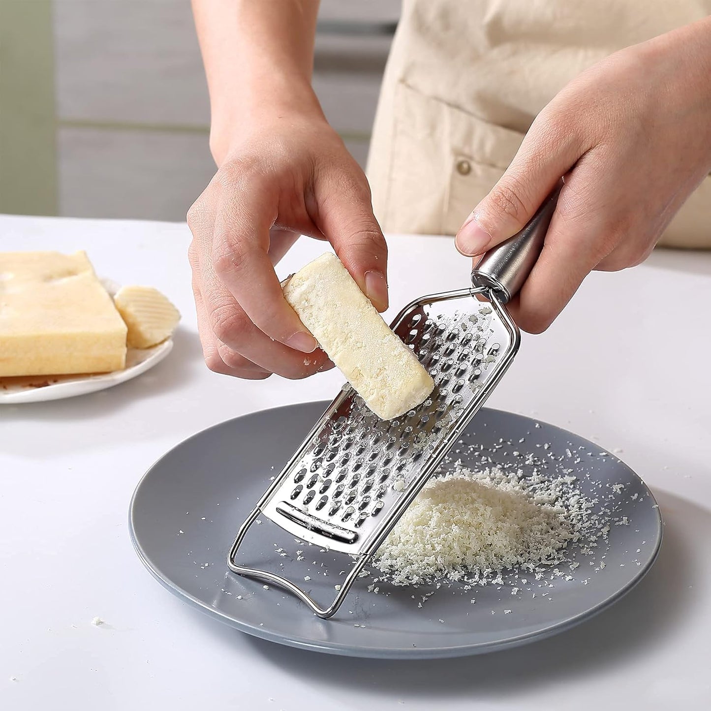 Tongjude Stainless Steel Cheese Grater Set - 5-Piece Kitchen Grater, Peeler & Zester with Cleaning Brush