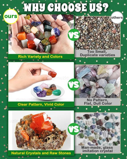 Crystal Advent Calendar 2025 - 24 Unique Crystals & Gemstones for Healing | Perfect for All Ages