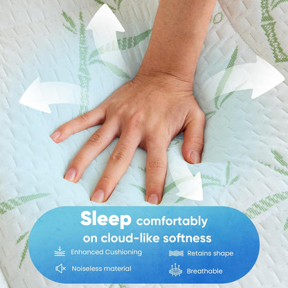 Sweetcrispy Memory Foam Mattress Topper - 2 Inch Gel & 1 Inch Pillowtop | Cooling Pressure Relief