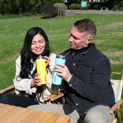 BJPKPK 20 oz Stainless Steel Skinny Tumbler - Vacuum Insulated Travel Coffee Mug | Turquoise