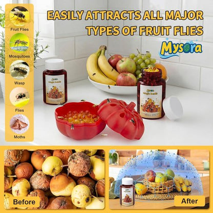 Fruit Fly Trap Refill Beads by [Brand Name] - Non-Toxic & Effective Bait | 100g Bottle for Indoor Use
