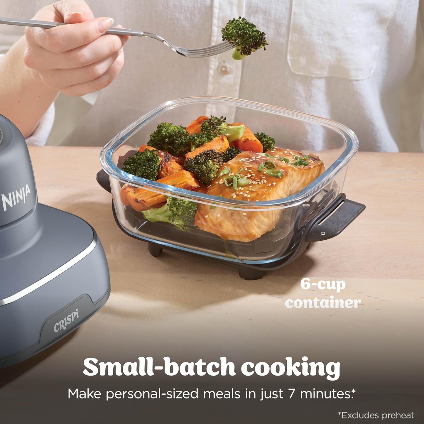 Ninja Crispi 4-in-1 Glass Air Fryer - Non-Toxic 4QT | Max Crisp, Bake, Recrisp | Cyberspace Gray