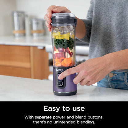 Ninja Blast Portable Blender - Cordless 18oz Personal Blender for Smoothies & Shakes | BPA Free, USB-C Rechargeable, Metallic Purple