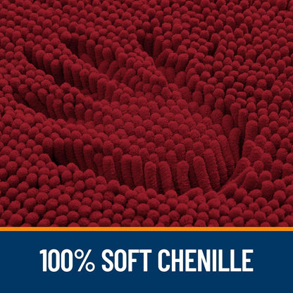 OLANLY Bathroom Runner Rugs - Extra Soft Chenille Bath Mat | Quick Dry, Machine Washable, 47x24, Red