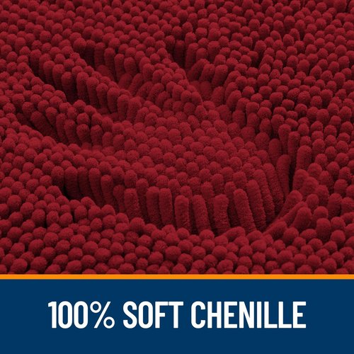 OLANLY Bathroom Rugs 59x35, Extra Soft Absorbent Chenille Bath Rugs, Rubber Backing Quick Dry, Machine Washable Bath Mats for Bathroom Floor, Tub and Shower, Home Decor Accessories, Red