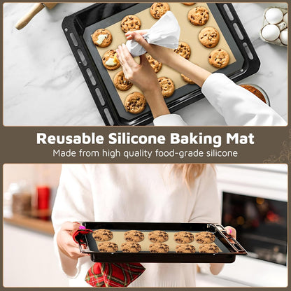 Skiennix Silicone Baking Mats - Nonstick 4-Pack for Macarons & Cookies | 2 Half & 2 Quarter Sizes