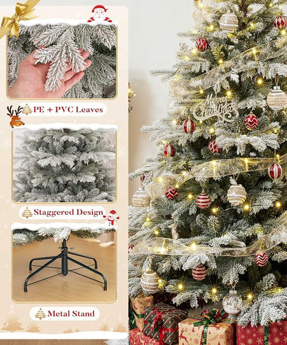 5ft Unlit Snow-Flocked Artificial Christmas Tree - Decoway