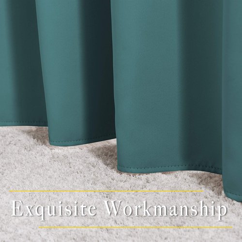 NICETOWN Sea Teal Blackout Curtains 102 inch Length, Grommet Energy Saving Thermal Drapes Sound Reducing Heat Blocking Window Treatments for Living Room, 2 Panels, W52 x L102