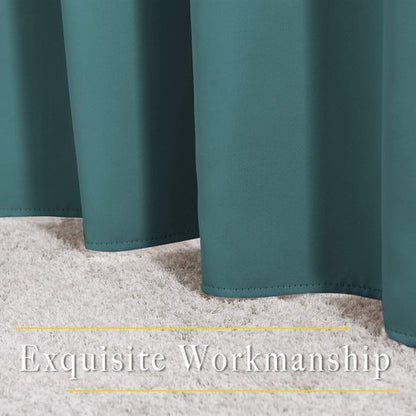 NICETOWN Sea Teal Blackout Curtains 102 inch Length, Grommet Energy Saving Thermal Drapes Sound Reducing Heat Blocking Window Treatments for Living Room, 2 Panels, W52 x L102