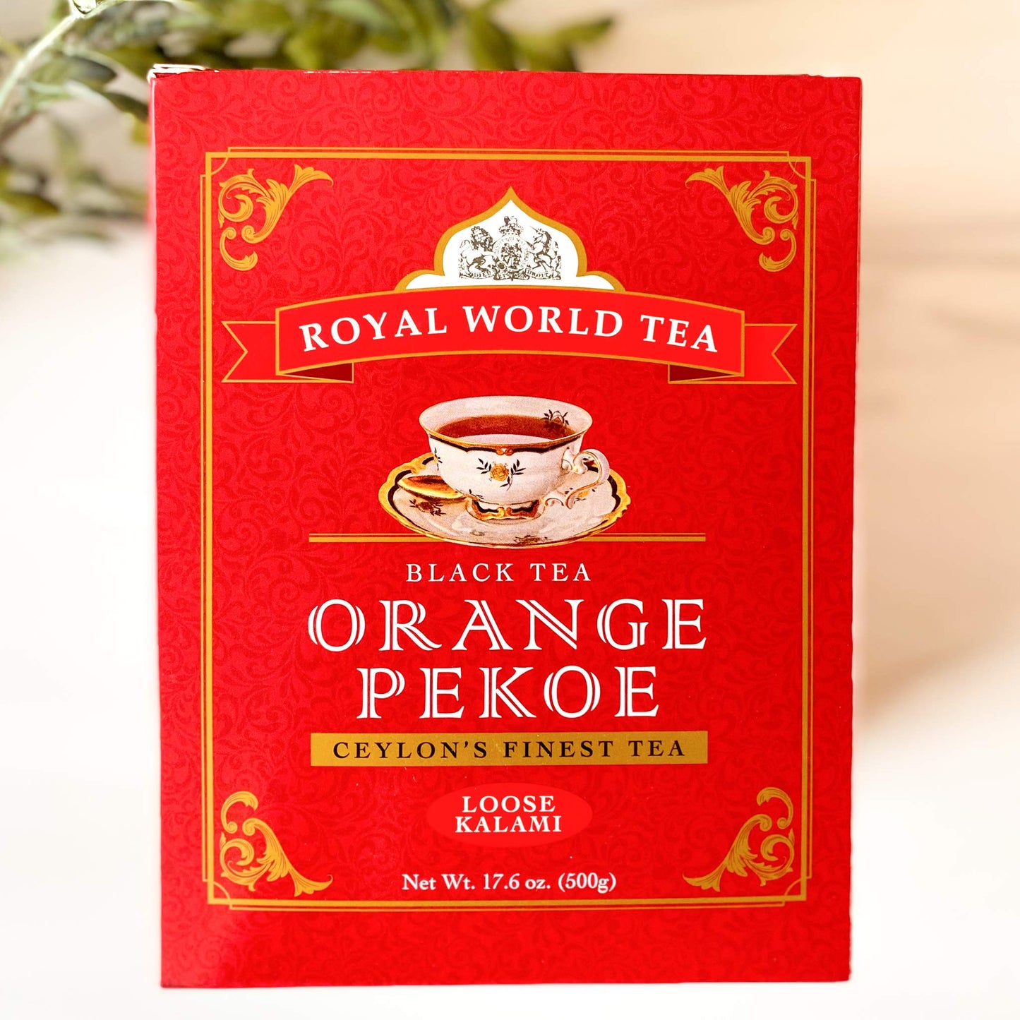 Royal World Black Tea Orange Pekoe Kalami Ceylons Finest, Natural Aroma and Bright, Golden Color, 17.6 oz