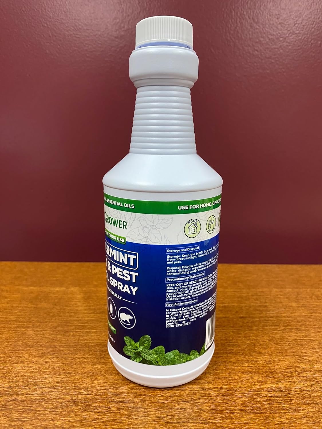 Smart Grower Peppermint Oil Insect & Pest Control Spray - Maximum Strength, 16 FL OZ | Repels Mice, Spiders, Ants