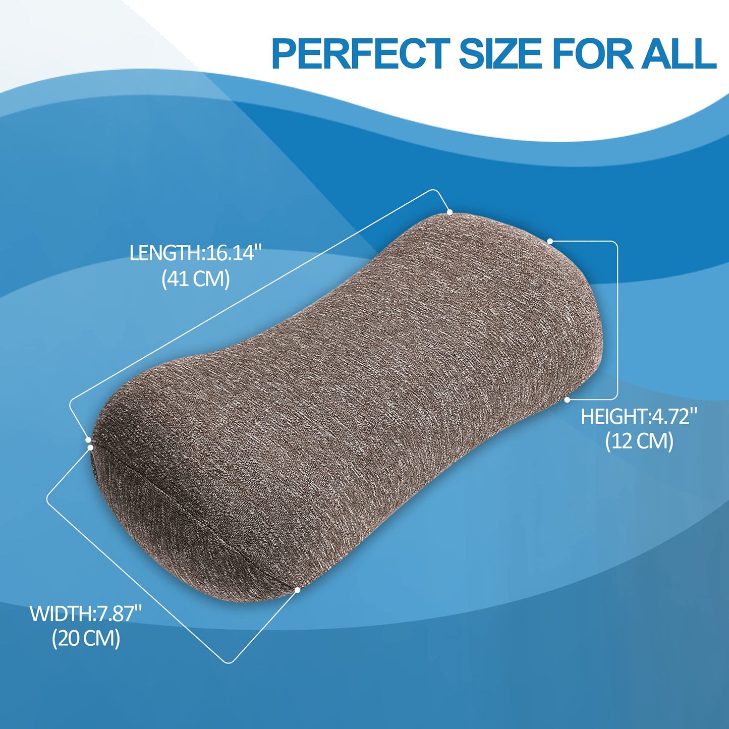 JEMA Memory Foam Lumbar Support Pillow for Office Chair, Car, Bed, for Lower Back Pain Relief, Great as Lumbar Pillow, Under Knee Pillow, Leg Rest Pillow, Headrest