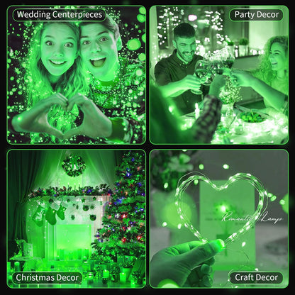 Skiennix 20 Pack LED Fairy Lights - 7FT Waterproof Mini Twinkle String Lights for Weddings & Christmas | Green