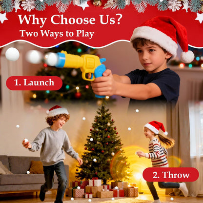Vodolo Fake Snow Balls - 100 PCS Soft Indoor Snowball Fight Set with Launcher | Winter Fun Essentials