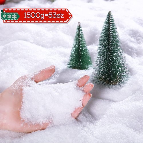 Kasyat Christmas Twinkles Fake Snow - 1500g Artificial Flake Powder for Holiday Decorations