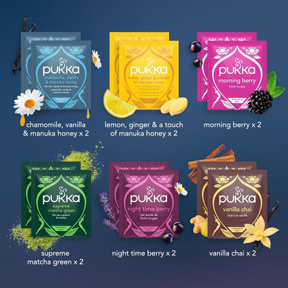 Pukka Christmas Tea Sampler - 24 Organic Black & Green Tea Infusions | Perfect Holiday Gift Set
